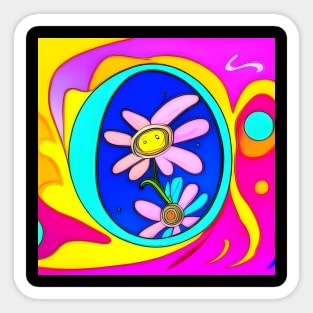 Psychedelic Flower 6 | AI Generated design by @remlorart T-Shirt Sticker